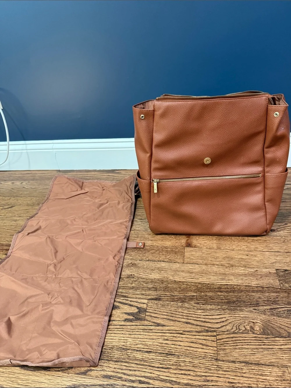 Freshly Picked Faux Leather Diaper Bag Backbag
